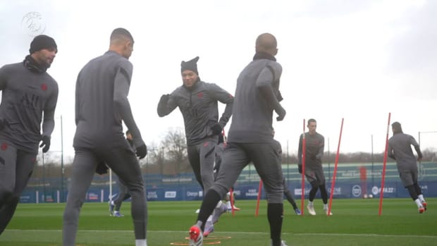 Kylian Mbappé's training session before the clash vs Club Brugge